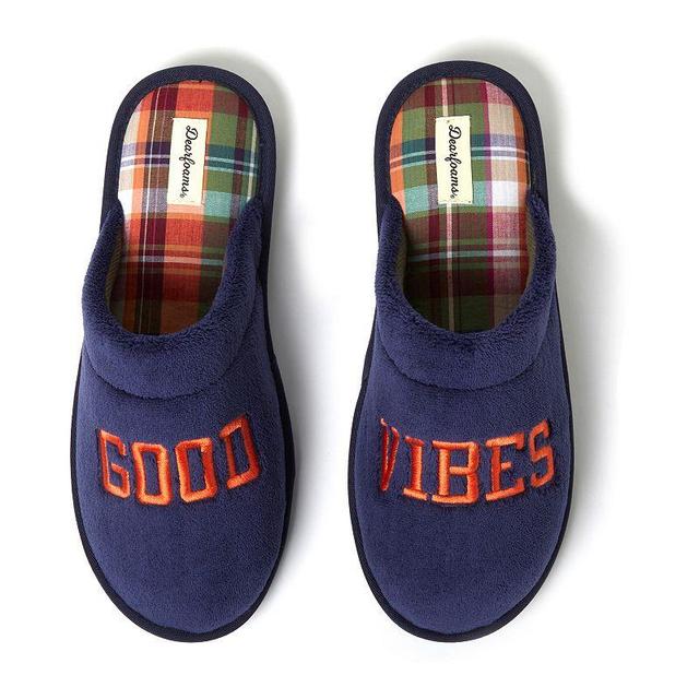 Dearfoams Fathers Day Mens Scuff Slippers Blue Product Image