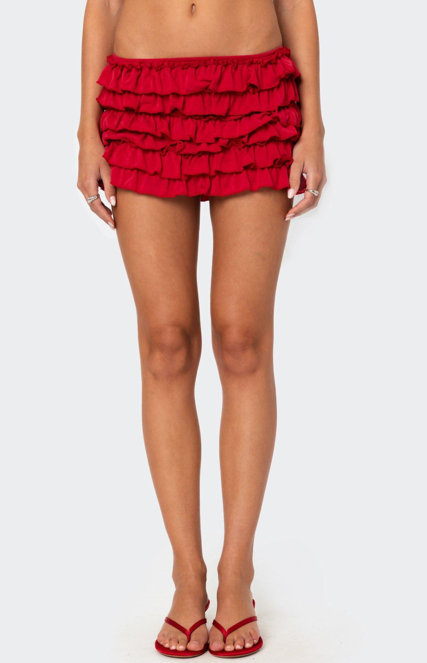 Edikted Women's Constance Ruffled Mini Skirt Product Image