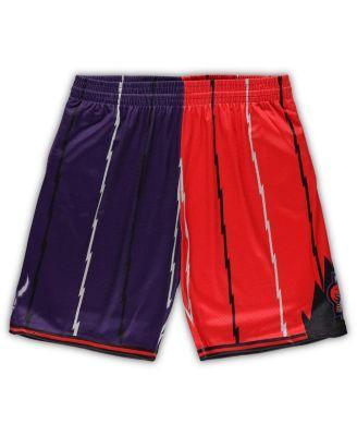 Mens Mitchell & Ness Purple/Red Toronto Raptors Big & Tall Hardwood Classics Split Swingman Shorts Product Image