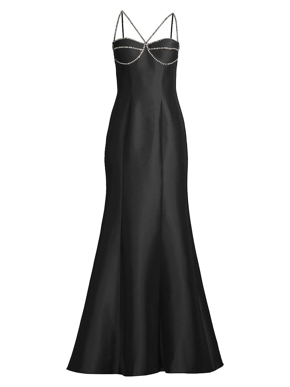 Womens Strappy Rhinestone-Embellished Gown Product Image