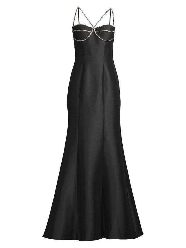 Womens Strappy Rhinestone-Embellished Gown Product Image