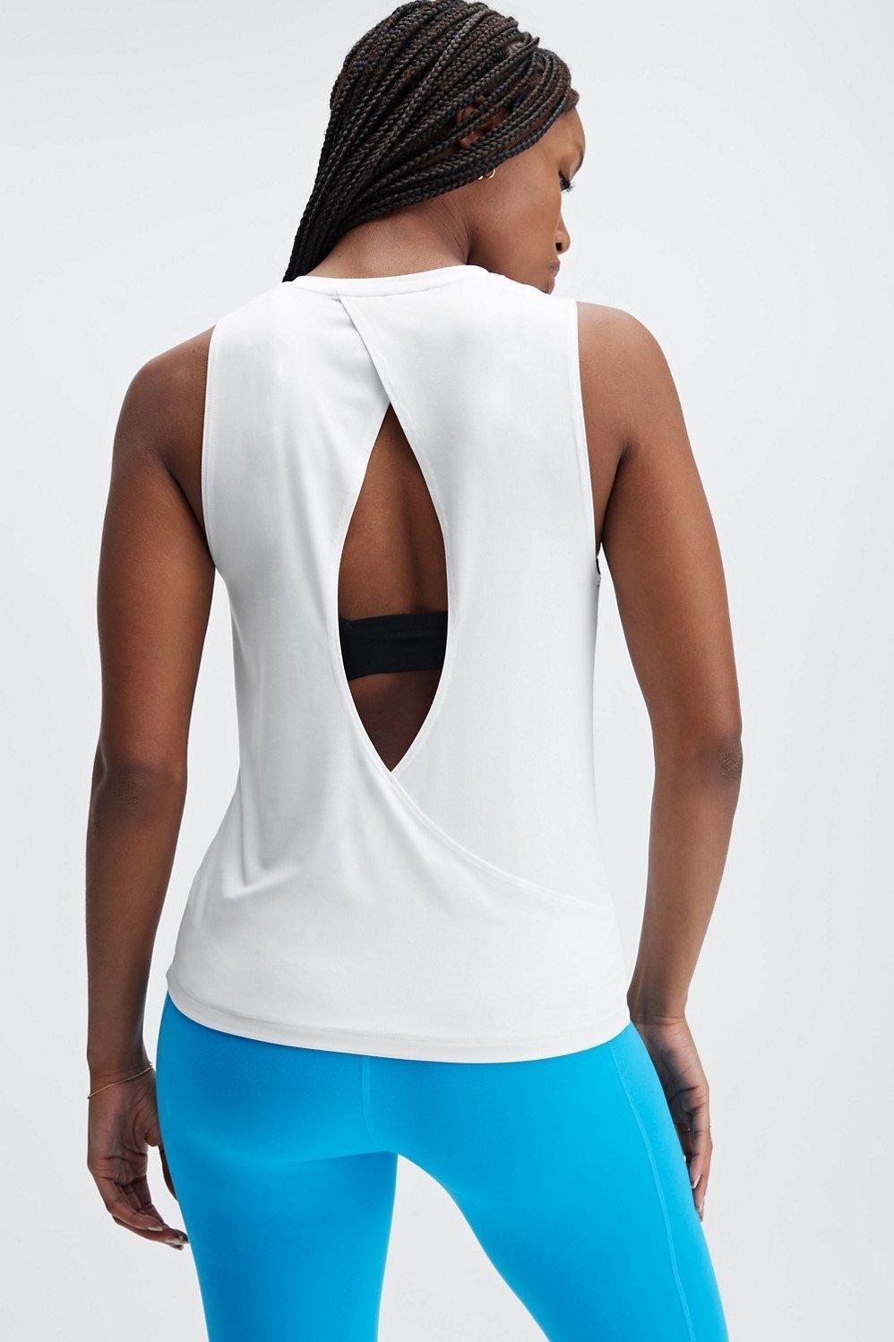 Fabletics Blake Open Back Tank Womens white Size XS Product Image