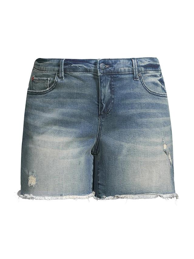 Womens Frayed Denim Shorts Product Image