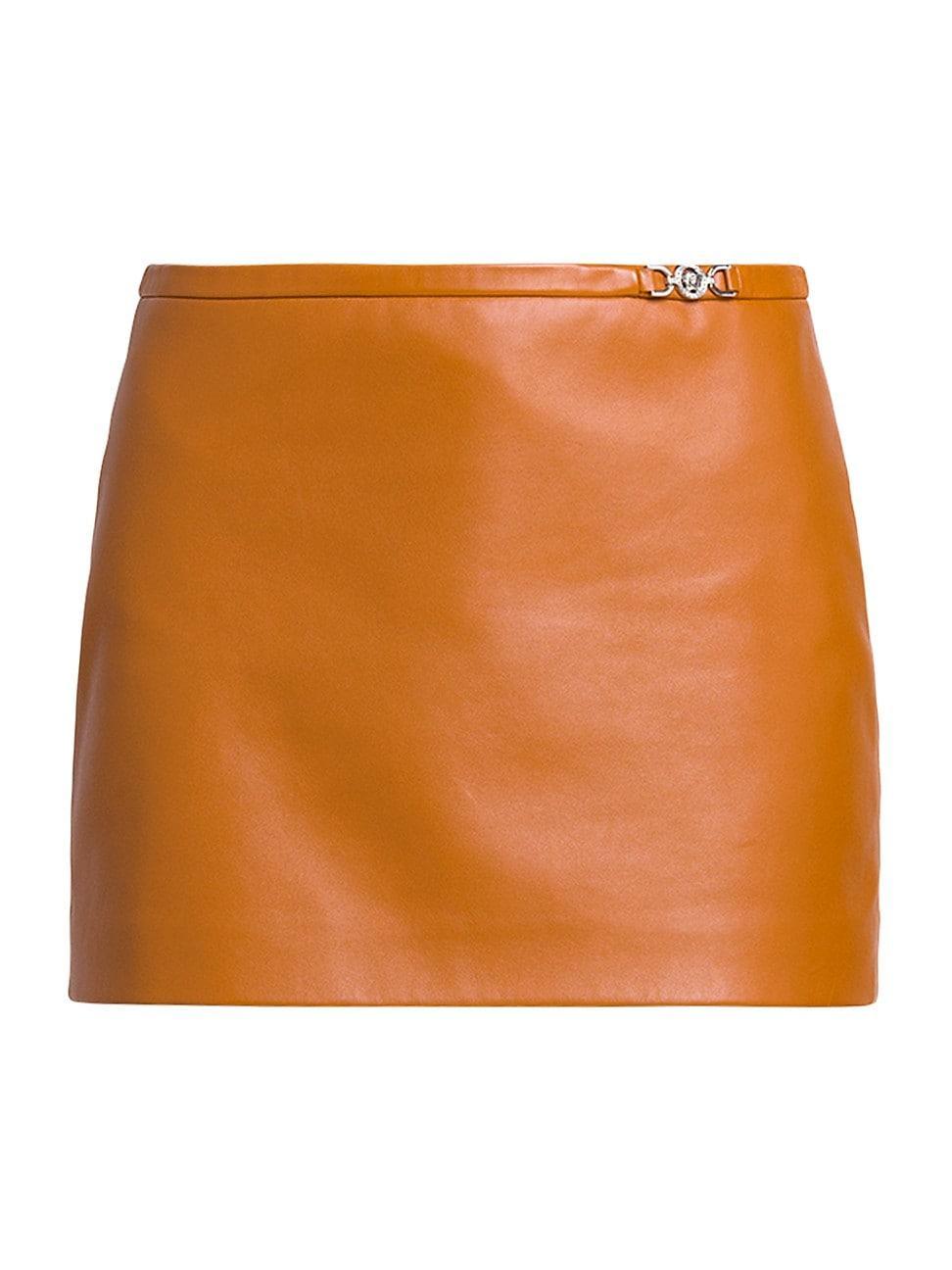 Womens Medusa Leather Miniskirt product image