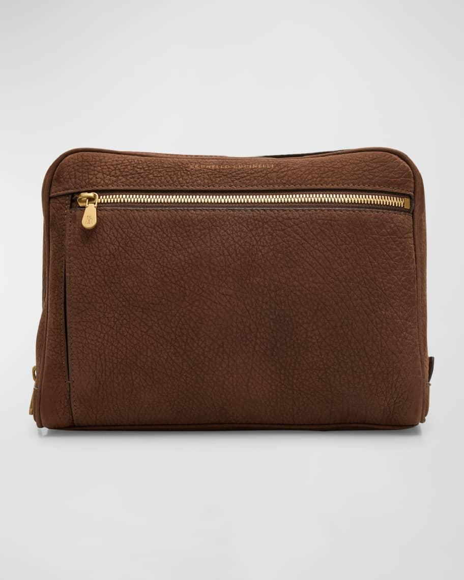 Men's Grained Leather Toiletry Bag Product Image