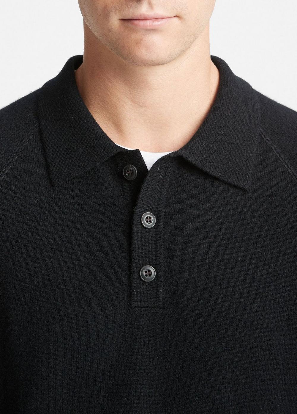 Cashmere Long-Sleeve Polo Sweater Product Image