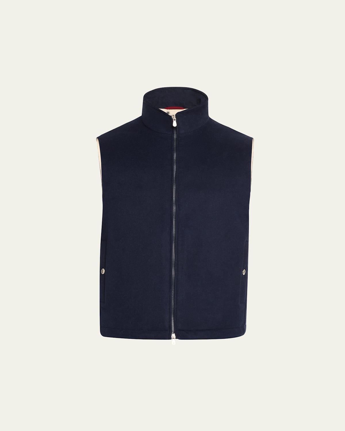 Mens Bonded Wool Flannel Down Vest Product Image