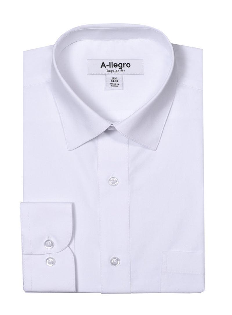 Classic Regular Fit Dress Cotton Shirt In White Product Image