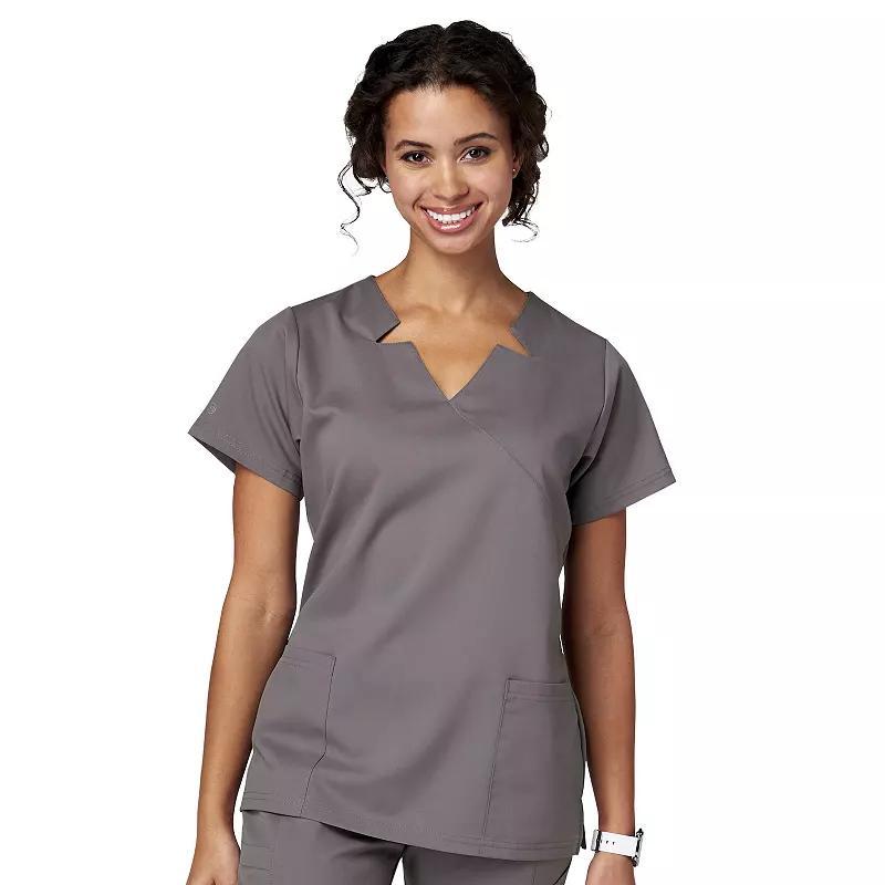 Womens Meta Labwear Notch Neck Short Sleeve Scrubs Top 15201 New Blue Product Image