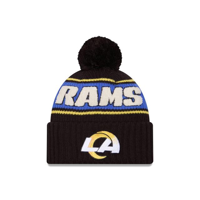 Los Angeles Rams 2024 Cold Weather Black Pom Knit Hat Male Product Image