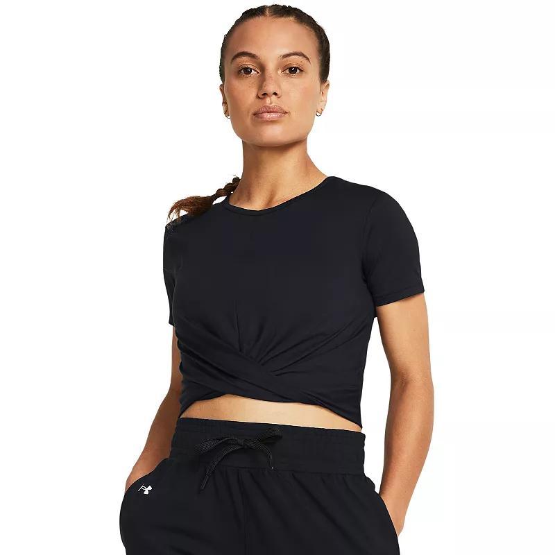 Under Armour Womens Motion Crossover-Hem Cropped Top - White / Product Image