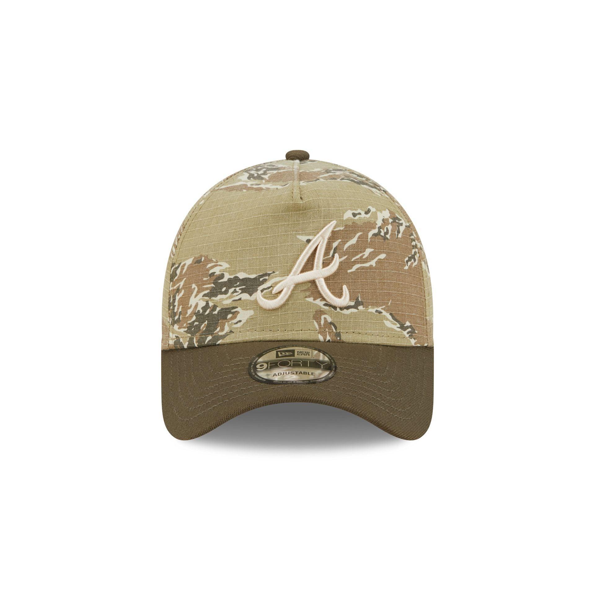 Atlanta Braves Tiger Camo 9FORTY A-Frame Snapback Hat Male Product Image