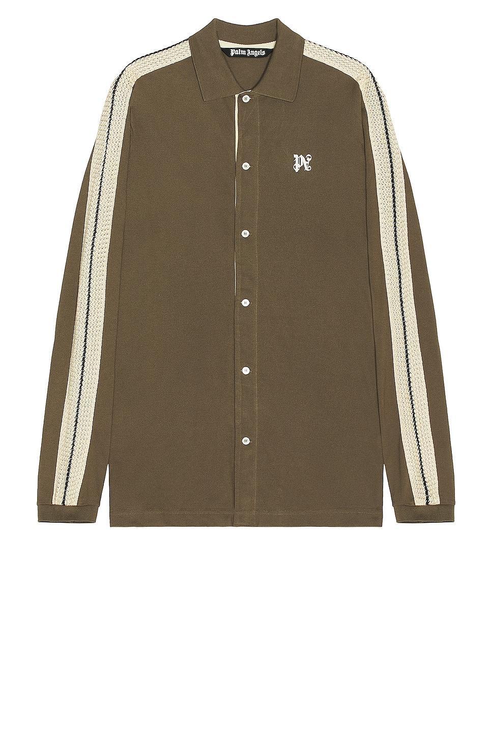 Palm Angels Monogram Track Shirt in Olive Product Image