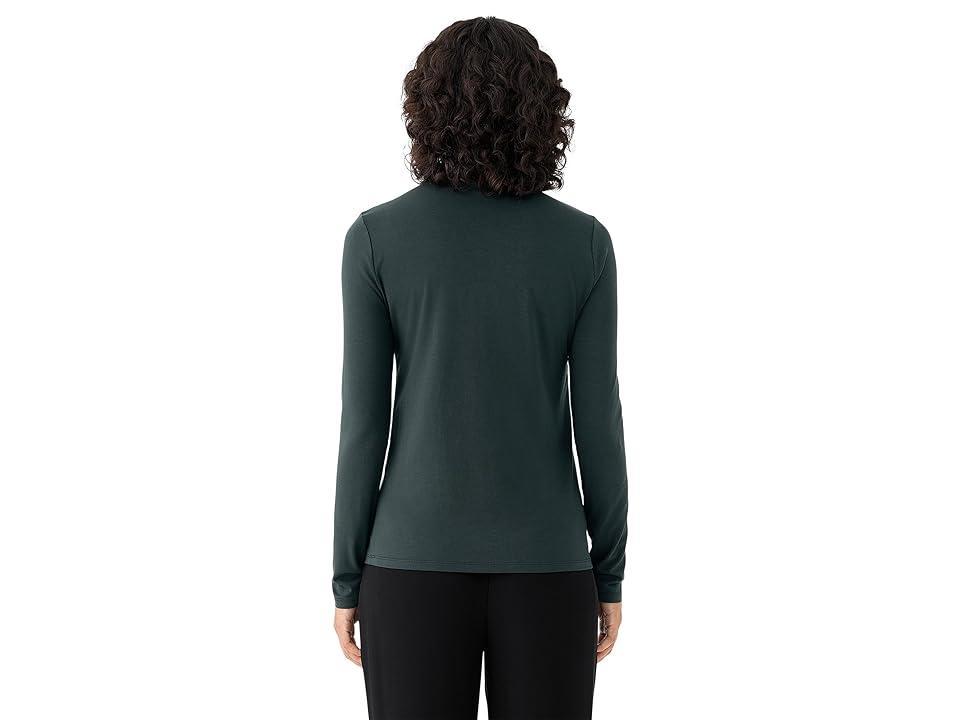 Eileen Fisher Scrunch Neck Top (Ivy) Women's Clothing Product Image