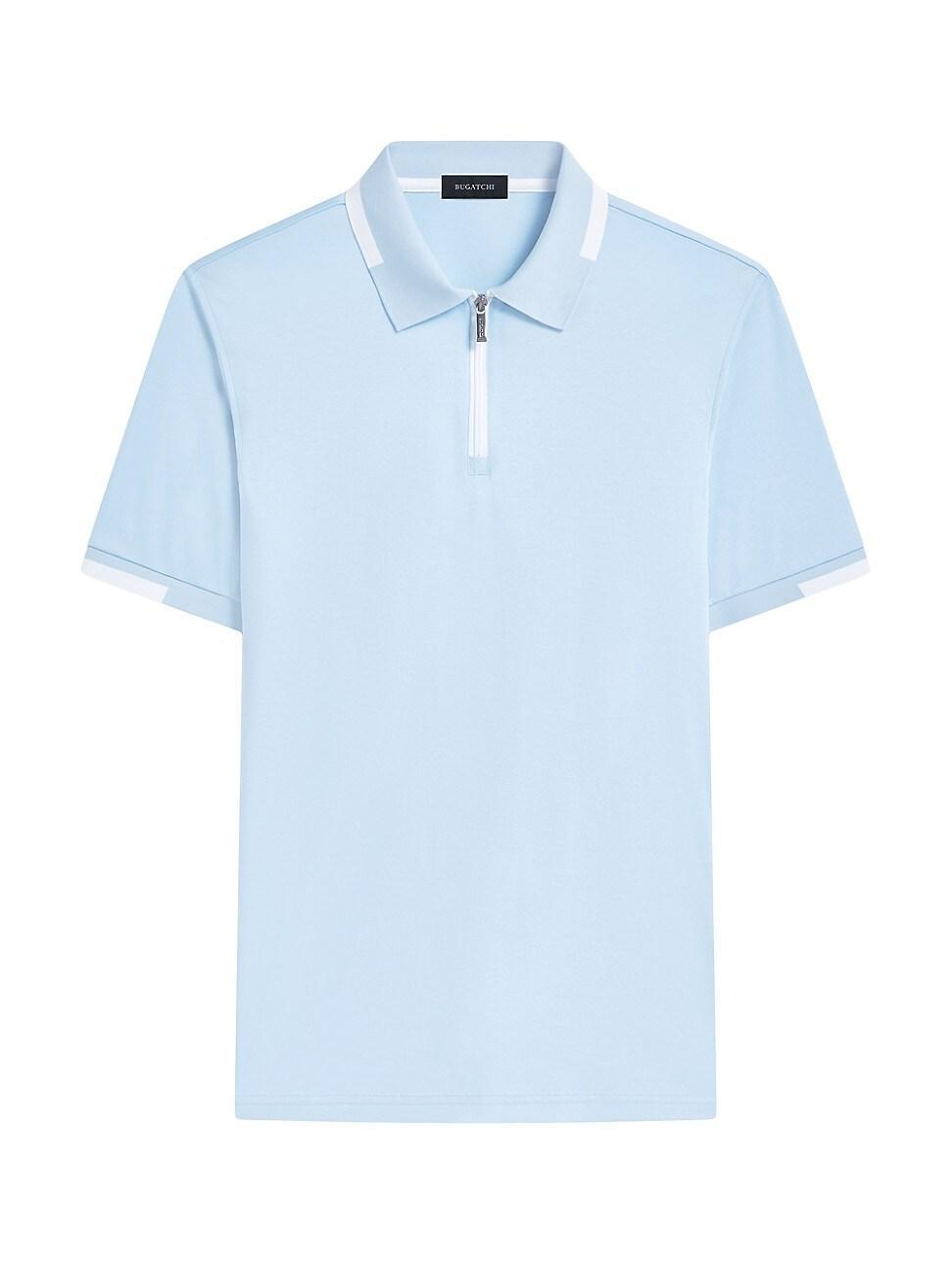 Mens Cotton Quarter-Zip Polo Shirt Product Image