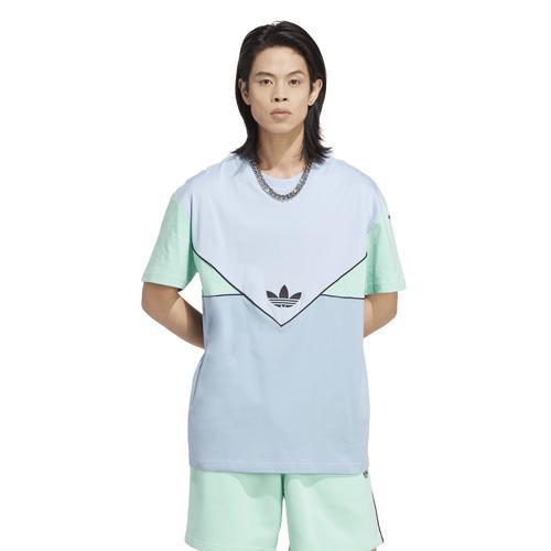 adidas Originals Mens Adicolor Colorblock T-Shirt - Clear Green/Blue Dawn Product Image