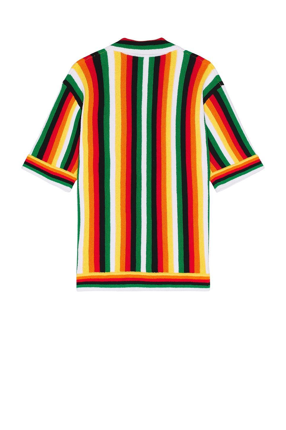 Casablanca Striped Towelling Shirt White. (also in L, XL). Product Image