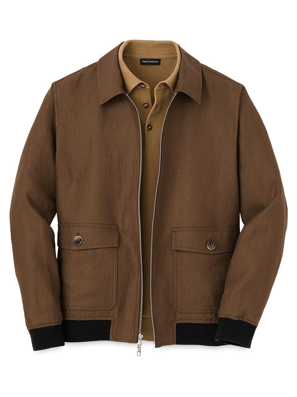 Linen Bomber Jacket Product Image