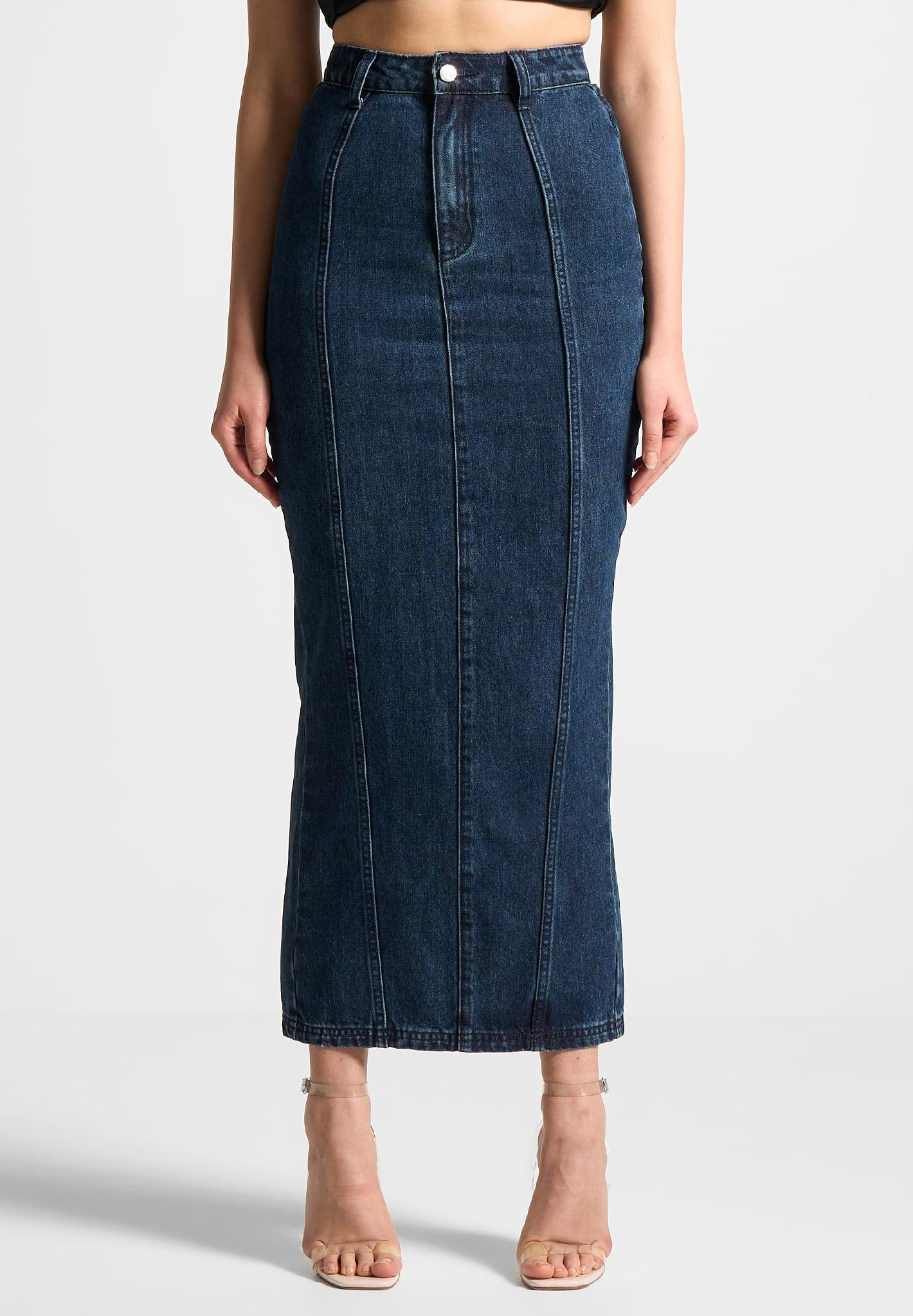 Denim Midaxi Skirt - Indigo Female Product Image