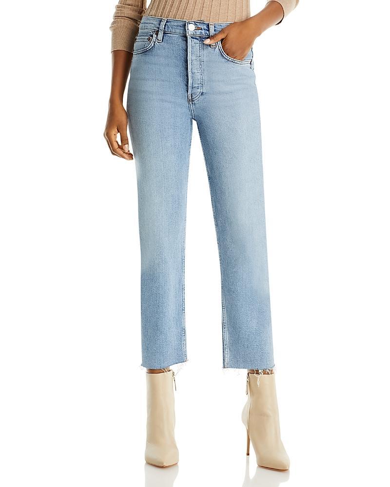 Womens 70s Stove Pipe High-Rise Straight Crop Jeans product image