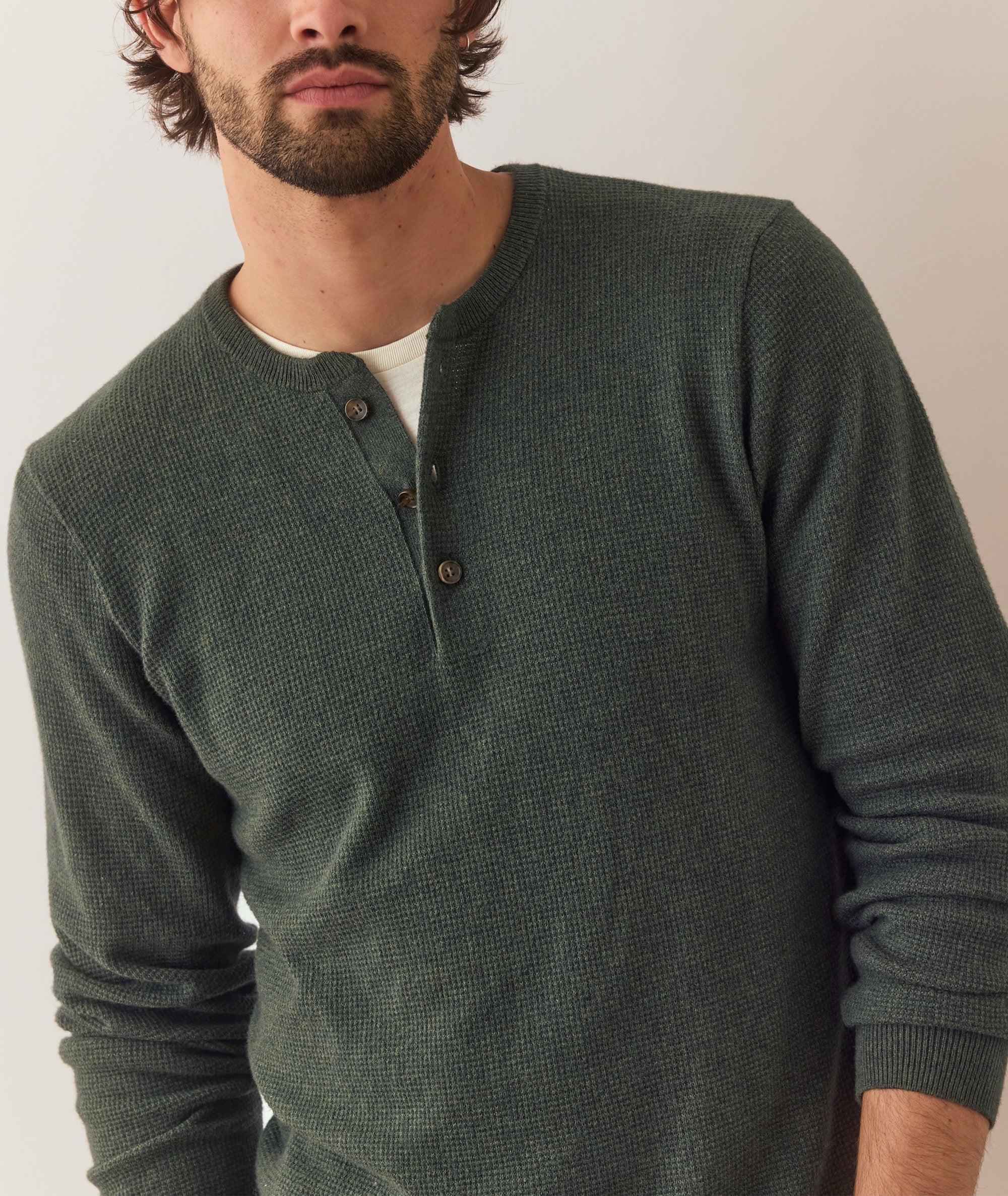 Merino Blend Sweater Henley Product Image