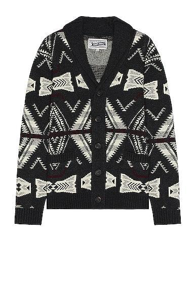 Schott Southwestern Cardigan in Heather Black - Black. Size L (also in M). Product Image