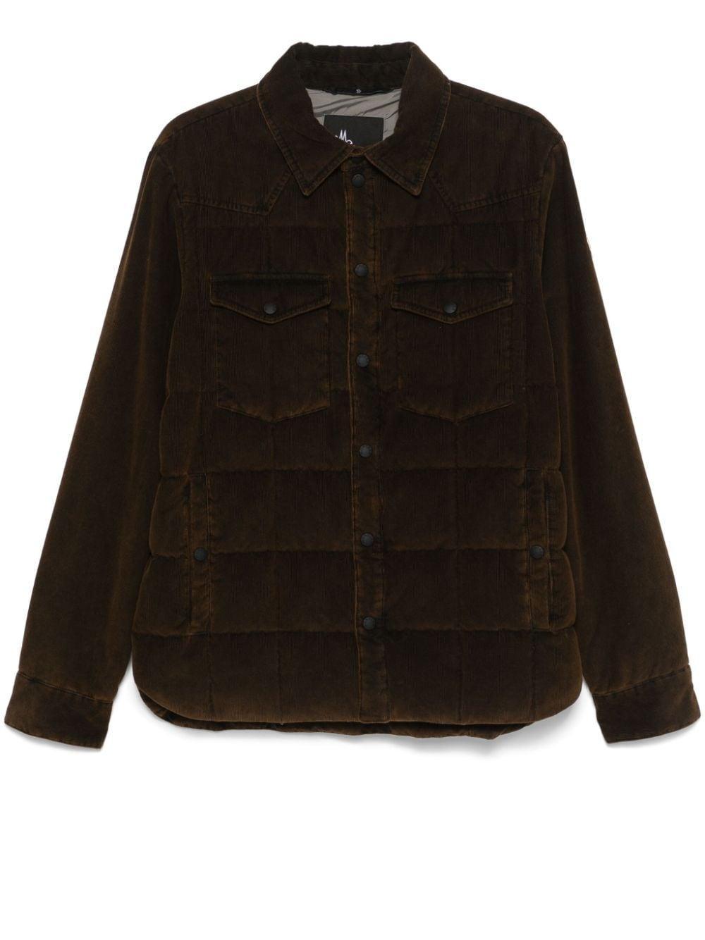 MONCLER Gelt Corduroy Down Jacket In Brown Product Image