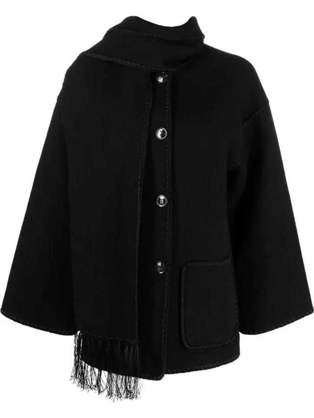 Wool Scarf Jacket In Black Product Image