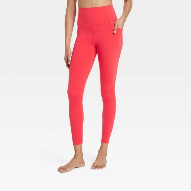 Womens Everyday Soft Ultra High-Rise Pocketed 7/8 Leggings - All In Motion Red M Product Image