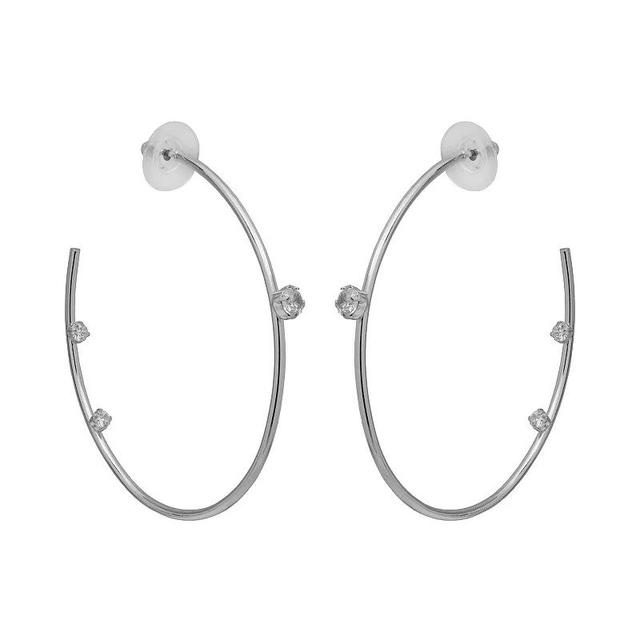 Emberly 45 mm Hoop Earrings with Crystals, Womens, None Product Image