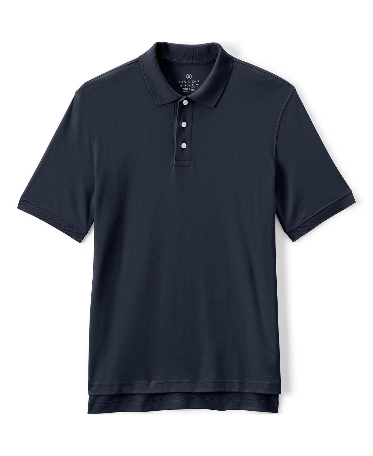 Lands End School Uniform Mens Short Sleeve Interlock Polo Shirt Product Image