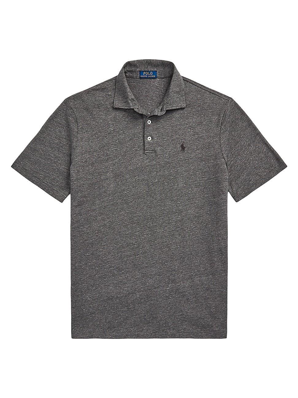 Mens Cotton & Linen-Blend Polo Shirt Product Image