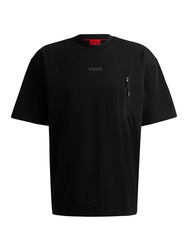 Mens Cotton-Jersey Oversize-Fit T-Shirt with Logo Print Product Image