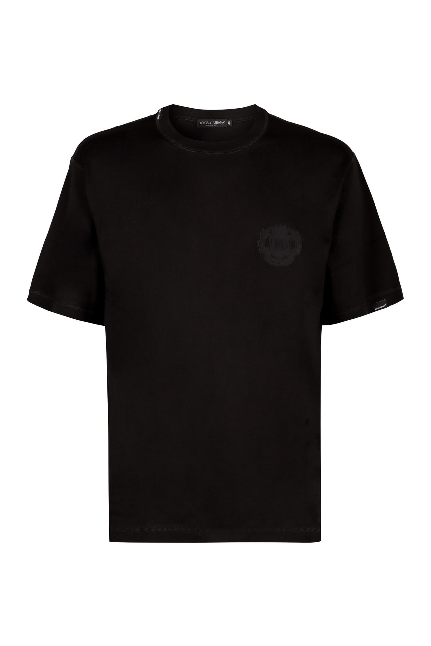 Cotton Jersey Tonal Logo T-shirt In Black Product Image