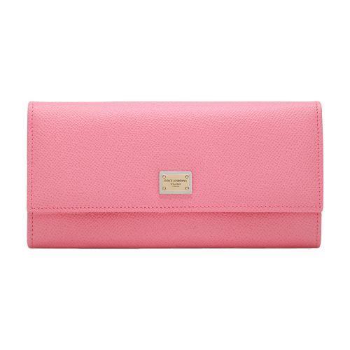 Dauphine Calfskin Wallet With Branded Tag In Cyclamen_2 Product Image