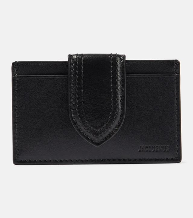 JACQUEMUS Debossed-logo Polished-finish Cardholder In Embossed Logo Product Image