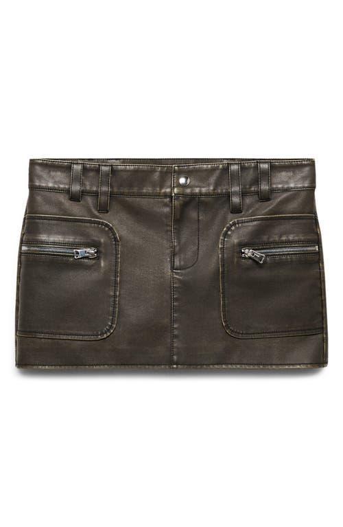 MANGO Zip Pocket Faux Leather Miniskirt Product Image