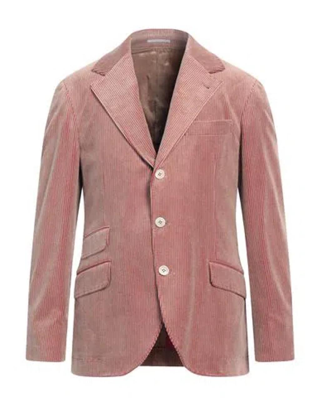 BRUNELLO CUCINELLI Man Blazer Antique Rose Size 42 Cotton, Cashmere, Elastane In Pink Product Image