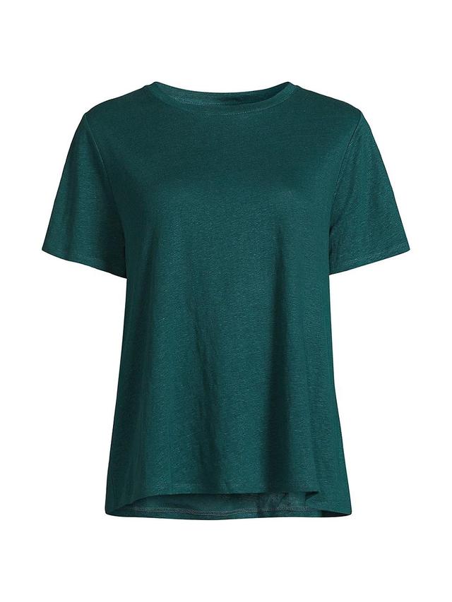 Womens Linen Crewneck T-Shirt Product Image