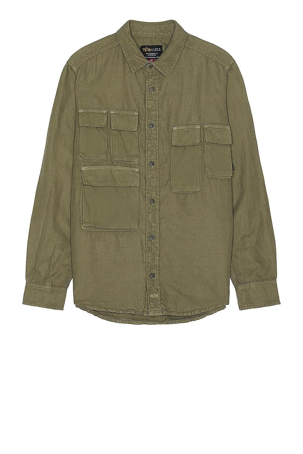 ALPHA INDUSTRIES Long Sleeve Multi Pocket Shirt Size L, M. Product Image