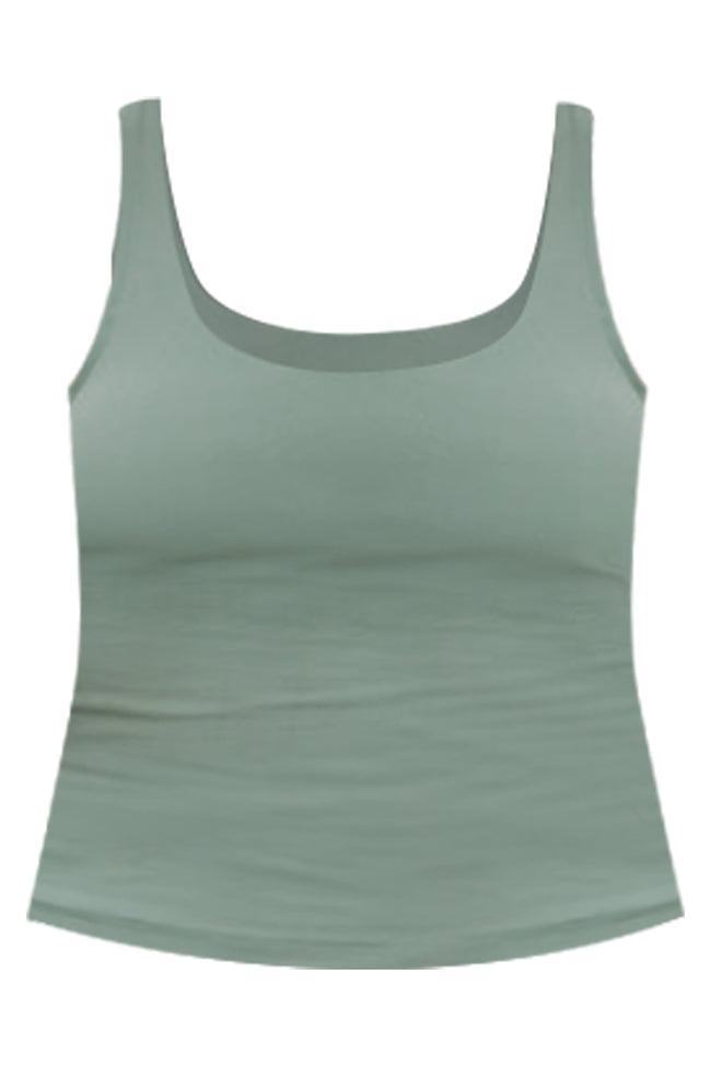 Miles Ahead Olive V-Neck Tank Bra Top Product Image