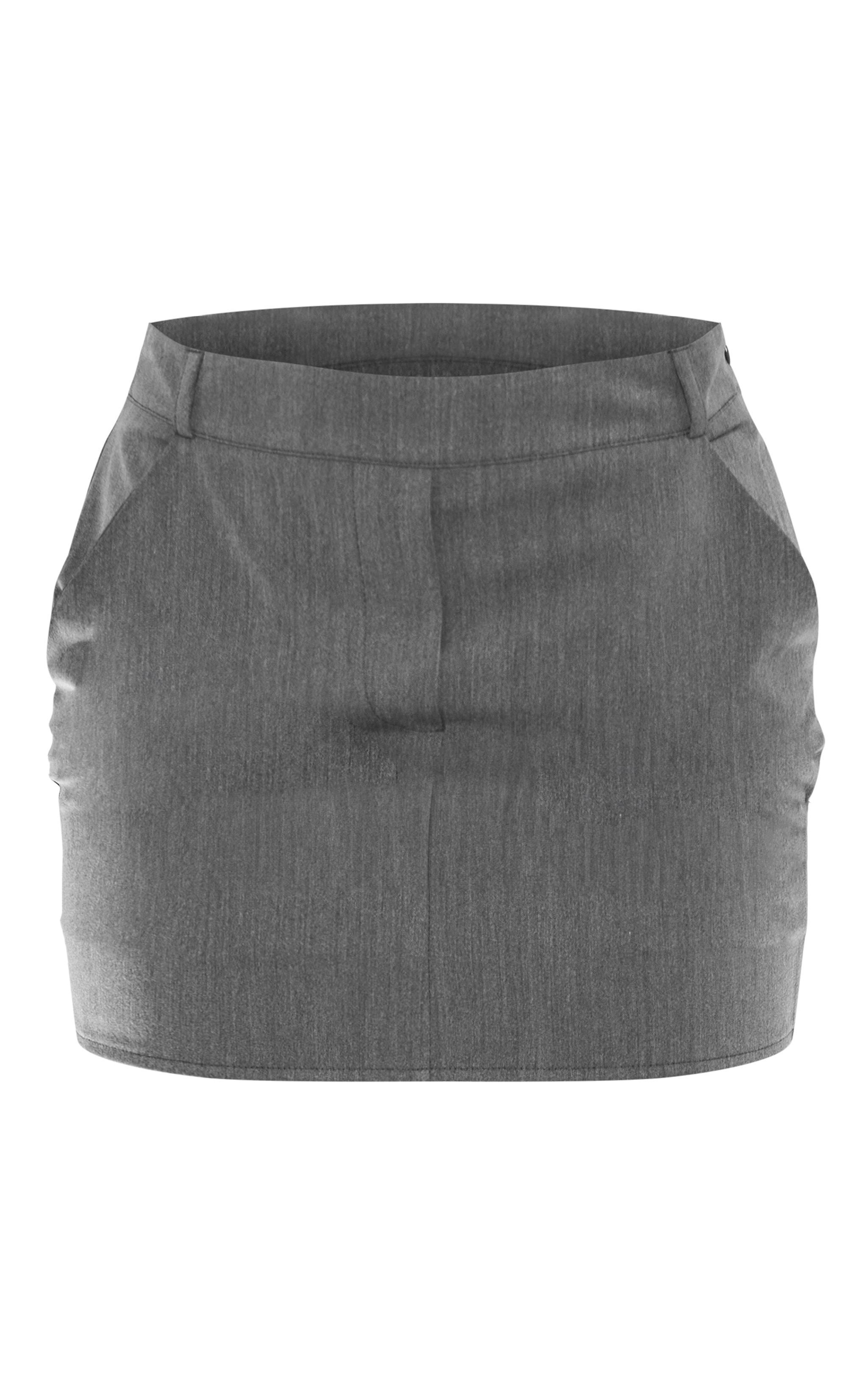 Grey Marl Woven Tailored Mini Skort Product Image