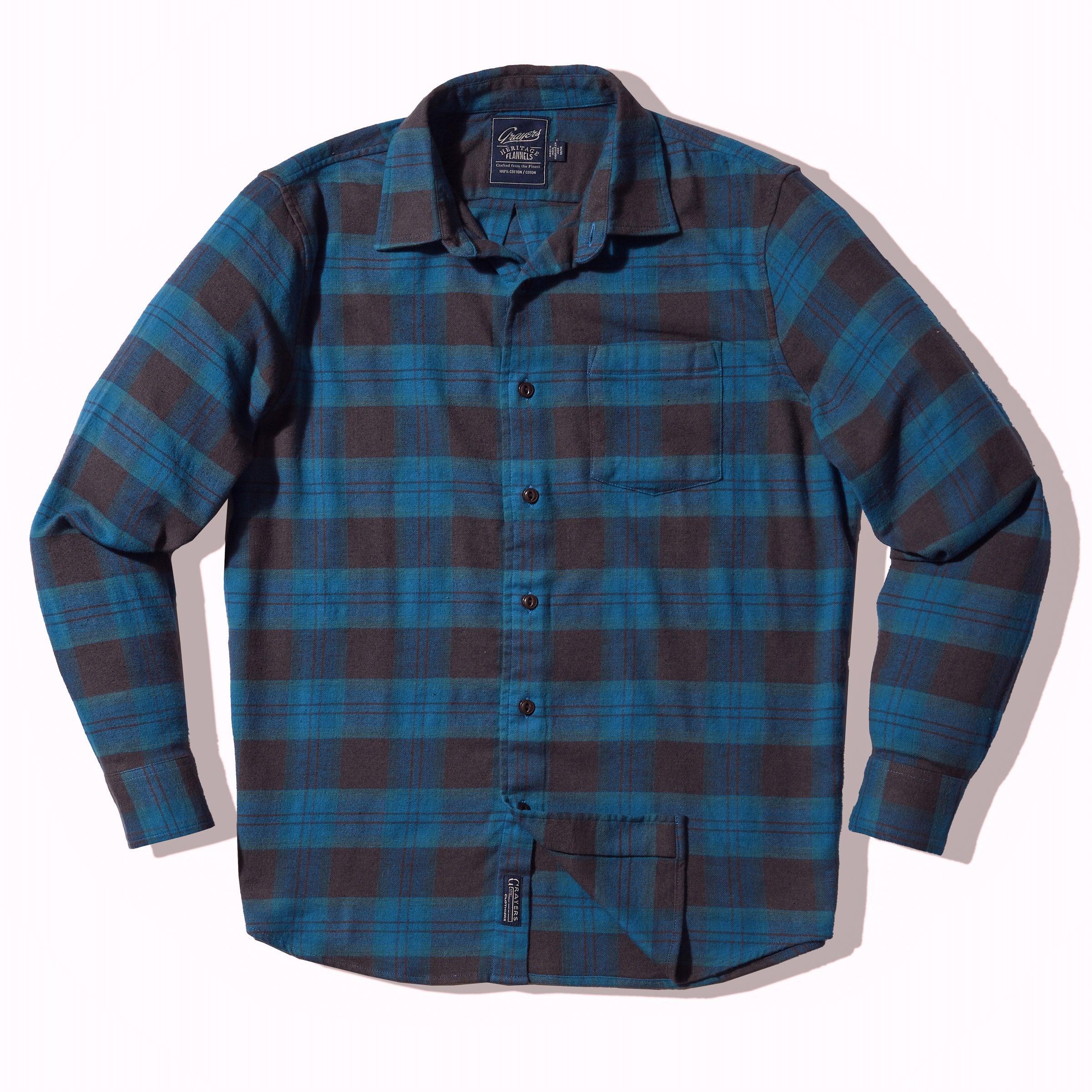 Shady Grove Stretch Flannel Shirt - Teal Olive Product Image