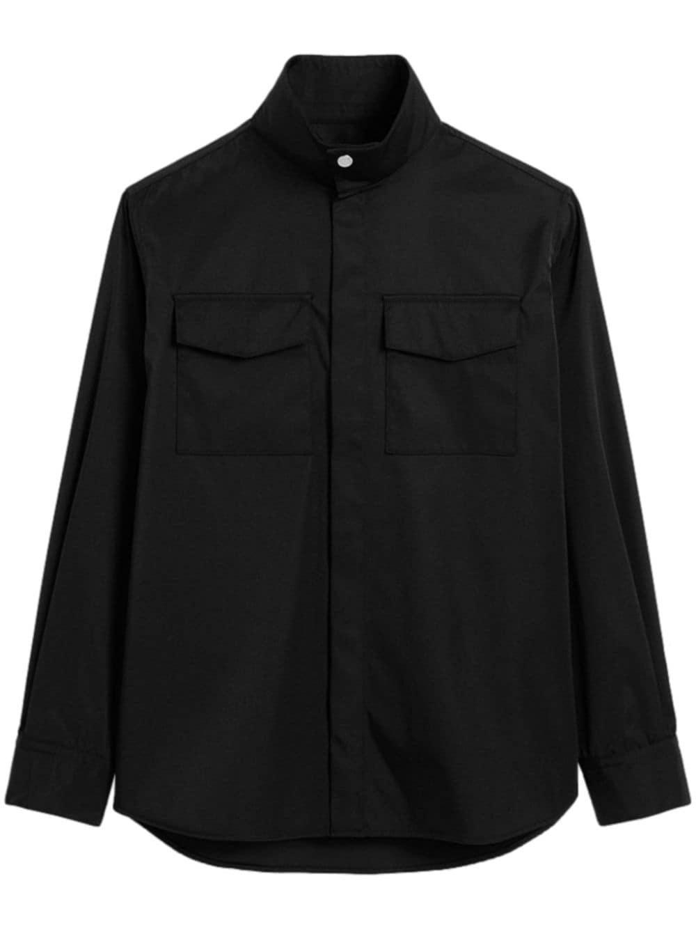 AMI ALEXANDRE MATTIUSSI High-collar Shirt In Black Product Image