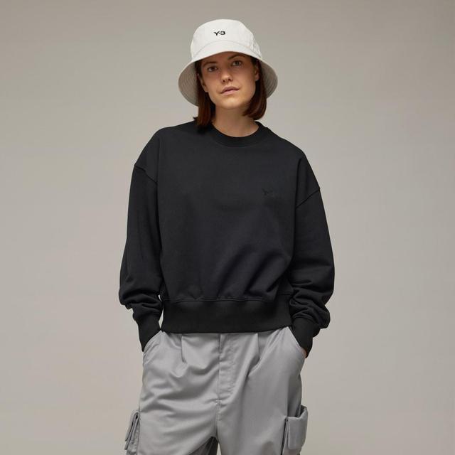 adidas Y-3 French Terry Boxy Crew Sweatshirt Black M Womens Product Image