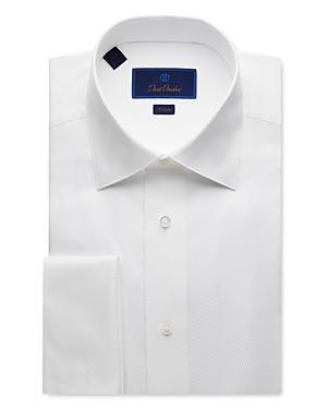 Mens Trim-Fit Dobby Weave Formal Shirt Product Image