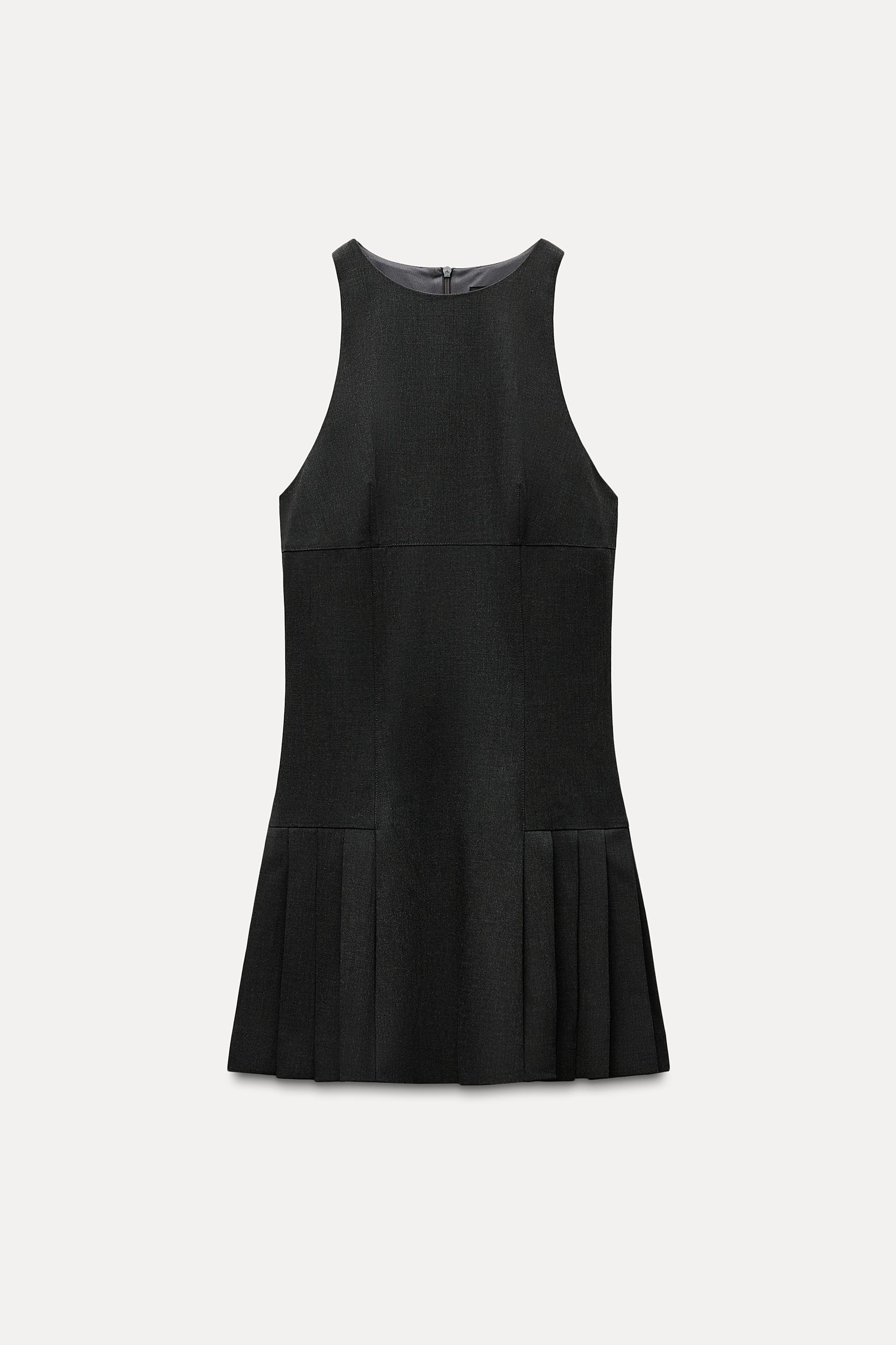 PLEATED HALTER MINI DRESS Product Image