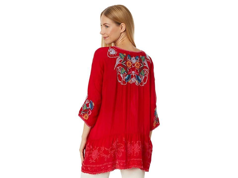 Johnny Was Cherie Tunic (Rose Red) Women's Clothing Product Image