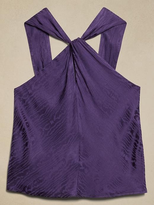 Silky Twist-Front Halter Blouse Product Image