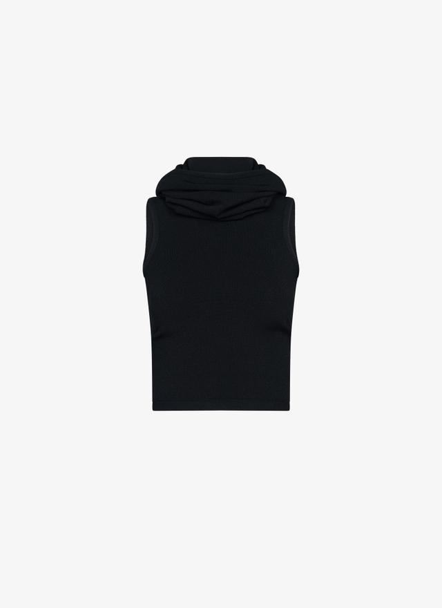 Black Crop hooded top Product Image